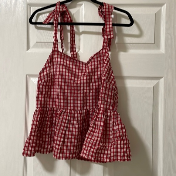 Madewell Tops - Madewell Peplum Gingham Tank (Like New)